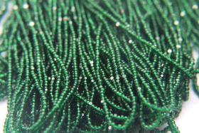 13/0 Charlotte Cut Beads Deep Green Transparent 5/10/20/50/250/500 grams glass beads, jewelry supply, vintage findings, craft supply, rare