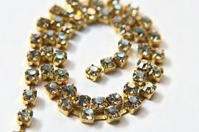 18ss Swarovski Rhinestone Chain in Crystal Silver Shade 0.5/1/2/5 Meters Bridal Supplies, Jewelry, vintage findings, embroidery materials