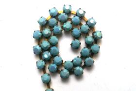 16 SS Rhinestone Chain Vintage Opaque Turquoise Aurore Boreale 4mm 1/2/5/15 Meters jewelry making, embroidery materials, vintage findings