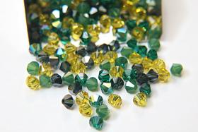 5mm Green Gems Designer Mixes Swarovski Bicone beads 12/36/72/144/432/720 Pieces jewelry making, embroidery materials, mix beads