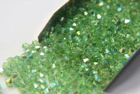 Swarovski (3/4mm) Peridot AB Bicones rainbow beads 36/72/144/432/720 Pieces rainbow beads, jewelry making, couture embellishments