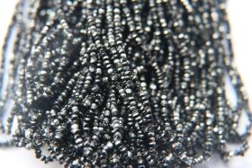 11/0 Charlotte Cut Beads Patina Black Silver 10/20/50/250/500 Grams 2.0mm PREMIUM SEED beads, jewelry supply, findings