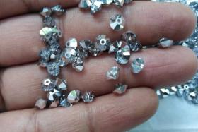 5x3mm Crystal Silvernight Preciosa Flat Bicone Spacer Beads 20/72/144/432/1000 Pieces jewelry making, vintage rare findings, premium beads
