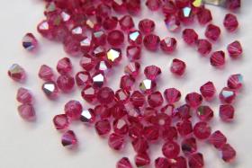 4mm Swarovski Fuchsia AB Bicones rainbow beads 36/72/144/432/720 Pieces rainbow beads, jewelry making, couture embellishments, embroidery