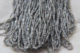 13/0 Hanks Charlotte Cut Beads Patina Opaque Chalk White Silver 1/5/25/50/100 Hanks 1.6mm glass beads, jewelry supply, vintage beads