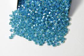 Swarovski (3/4mm) Blue Zircon AB 2X FC Bicones Rainbow Beads 36/72/144/432/720 Pieces rainbow beads, jewelry making, couture embellishments
