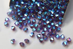 Swarovski (3/4mm) Amethyst AB 2X FC Bicones Rainbow Beads 36/72/144/432/720 Pieces rainbow beads, jewelry making, couture embellishments