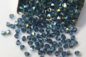 4mm Swarovski Montana AB Bicones 36/72/144/432/720 Pieces Jewellery making beads, couture embellishments, rainbow sequins