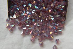 4mm Light Amethyst (212) 2X Shimmer Swarovski Bicone Cuts beads AB 36/72/144/432/720 Pieces embellishment couture