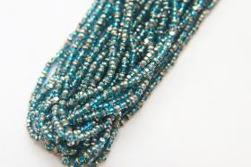 11/0 Hanks Charlotte Cut Beads Patina Dark Aqua Transparent Silver 1/5/25/50/100 Hanks 2.0mm PREMIUM SEED beads, jewelry supply, findings