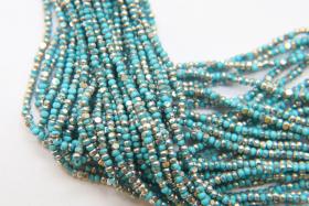 11/0 Hanks Charlotte Cut Beads Patina Premium Turquoise Blue Opaque Silver 1/5/25/50/100 Hanks 2.0mm PREMIUM SEED beads, jewelry supply
