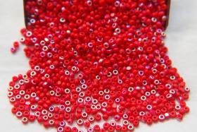 11/0 Charlotte Cut Beads Patina Light Red Opaque Aurore Boreale 10/20/50/250/500 Grams PREMIUM MATERIALS