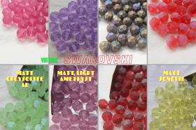 8mm Vintage Swarovski Elements Crystal Matt deco Beads (8 Colors) 6/12/36/72/144 Pieces, jewelry making, vintage findings, Premium Materials