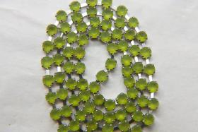 12 SS Rhinestone Chain Vintage Glass Frosted Peridot Black Plated/Brass Settings 3mm 1/2/5/15 Meters vintage findings, strass chains, craft