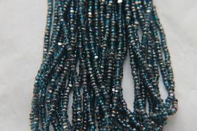 11/0 Hanks Charlotte Cut Beads Patina Dark Aqua Transparent Gunmetal 1/5/25/50/100 Hanks 2.0mm glass beads, jewelry supply, findings