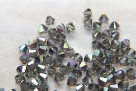 6mm Black Diamond AB (215) Swarovski Bicone Cuts 12/36/72/144/288 Pieces jewelry making/embroidery materials / premium vintage materials