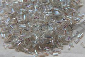 True Cuts Size 2 (2x4mm) Bugle Beads 5/10/20/50/250/500 Grams Patina Crystal Aurore Boreale loose tube beads