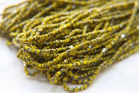 13/0 Charlotte Cut Beads Patina Opaque Yellow Gun Metal 5/10/20/50/250/500 Grams glass beads, jewelry supply, findings, craft supply, rare
