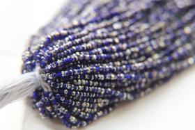 13/0 Charlotte Cut Beads Patina Transparent Royal Blue Silver 5/10/20/50/250/500 Grams glass beads, jewelry supply, findings, craft supply
