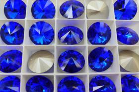 18mm Swarovski 1122 Rivoli Majestic Blue Foiled 2/6 pieces jewelry making stones, Premium materials