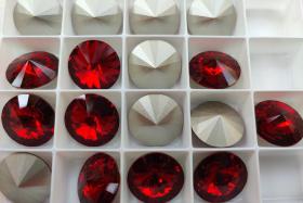 18mm Swarovski 1122 Rivoli Scarlet Foiled 2/6 pieces jewelry making stones, Premium materials