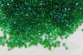 11/0 Charlotte Cut Beads Patina Light Emerald Transparent Aurore Boreale 10/20/50/250/500 Grams PREMIUM MATERIALS