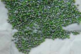 13/0 Charlotte Cut Beads Patina Opaque Peridot Silver 5/10/20/50/250/500 Grams glass beads, jewelry supply, findings, craft supply,vintage