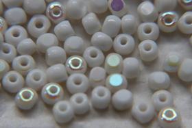 8/0 Charlotte Cut Beads Patina Chalkwhite Opaque Aurore Boreale 10/20/50/250/500 Grams PREMIUM SEED Beads, jewelry supply, vintage findings