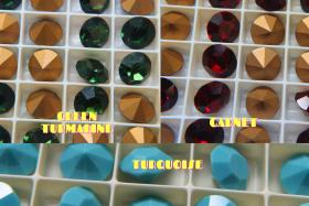 50 ss Swarovski Vintage Rhinestones Foiled 2/6/24/72 pieces (3 colors)