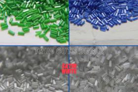 True Cuts Size 2 (2x4mm) Bugle Beads 5/10/20/50/250/500 Grams Sapphire Preciosa Ornella loose tube beads, embroidery materials, vintage