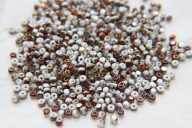 6/0 Charlotte Cut Beads Patina Opaque Chalk White Bronze Gold 10/20/50/250/500 Grams glass beads, jewelry supply, vintage findings, craft