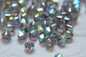 6mm Light Grey AB Swarovski Bicone Cuts 12/36/72/144/288 Pieces jewelry making/embroidery materials / premium vintage materials