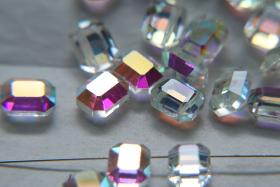10x8mm 5105 - rare rectangular CRYSTAL AB Swarovski crystal bead 6/12/36/72/144 Pieces, jewelry making, vintage findings, Premium Materials