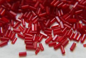 True Cuts Size 2 (2x4mm) Bugle Beads 5/10/20/50/250/500 Grams Red Preciosa Ornella loose tube beads, embroidery materials, vintage