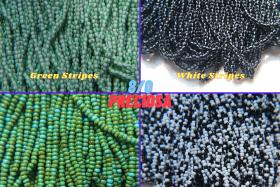 8/0 Stripes/Harlequins/Travertine SEED BEADS PRECIOSA Traditional Czech Beads™ , mix beads, embroidery materials, craft supplies