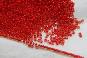 11/0 True cuts Charlotte Beads Honey Red Lined 10/20/50/250/500 Grams PREMIUM SEED BEADS, Native Supply