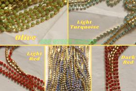 6SS Rhinestone Chain Vintage Glass Opaque (5 Colors) 2mm 1/2/5/15 Meters embroidery materials, craft vintage findings, embellishments lace
