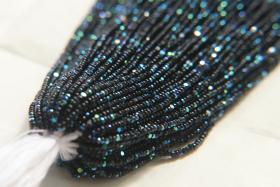 13/0 Hanks Charlotte Cut Beads Patina Jet Black Aurore Boreale 1/5/25/50/100 Hanks 1.6mm glass beads, jewelry supply, findings, craft supply