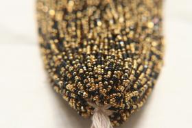 13/0 Charlotte Cut Beads Patina Jet Black Gold 5/10/20/50/250/500 Grams craft supplies, jewelry making, embroidery materials