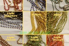 12ss Rhinestone Chain Vintage Glass Opaque (9 Colors) 3mm 1/2/5/15 Meters embroidery materials, craft vintage findings, embellishments lace