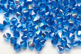 Swarovski (3/4mm) Capri Blue AB Bicones beads 36/72/144/432/720 Pieces rainbow beads, jewelry making, couture embellishments, embroidery