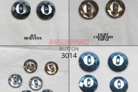 12 mm Vintage Swarovski Metallic Blue Button 2 holes 2/6/12/36 pieces Article 3014 Vintage Crystal Foiled
