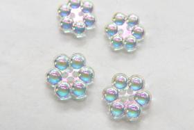 12/17 mm Vintage Swarovski Rare Aurore Boreale Flower Button 2 hole 6/12 Pieces