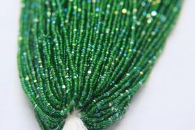 11/0 Hanks Charlotte Cut Beads Patina Light Emerald Transparent Aurore Boreale 1/5/25/50/100 Hanks PREMIUM SEED BEADS, Native Supplie