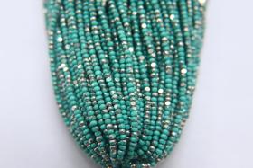 11/0 Hanks Charlotte Cut Beads Patina Opaque Aqua Green Silver 1/5/25/50/100 Hanks PREMIUM SEED BEADS, Native Supplies