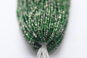 11/0 Hanks Charlotte Cut Beads Patina Transparent Light Emerald Silver 1/5/25/50/100 Hanks PREMIUM SEED BEADS, Native Supplies