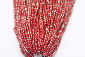 13/0 Hanks Charlotte Cut Beads Patina Light Red Opaque Silver 1/5/25/50/100 Hanks 1.6mm glass beads, jewelry supply, craft supply