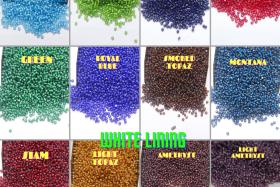 11/0 Charlotte Cut Beads in White Lining in transparent colors (23 Colors) 10/20/50/250/500 Grams PREMIUM SEED BEADS, native supply