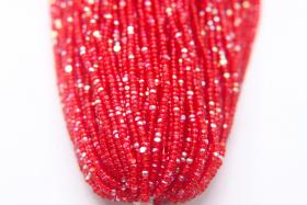 11/0 Hanks Charlotte Cut Beads Patina Transparent Light Siam Aurore Boreale  1/5/25/50/100 Hanks PREMIUM SEED BEADS, Native Supplies