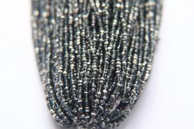 11/0 Hanks Charlotte Cut Beads Patina Transparent Black Diamond Silver 1/5/25/50/100 Hanks PREMIUM SEED BEADS, Native Supplies